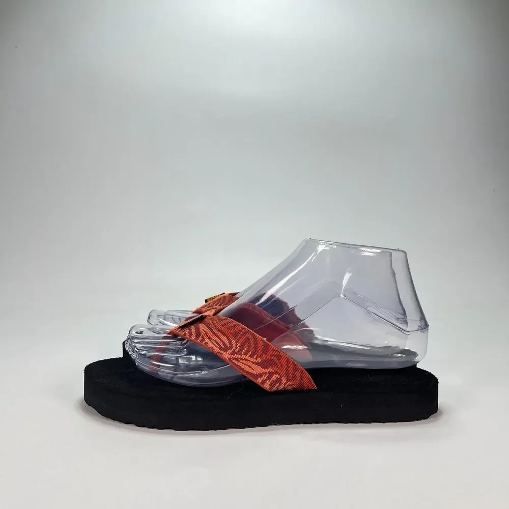Teva Mush II Orange Black Comfort Flip Flops Thong Sandals 4198 Women's Size 7